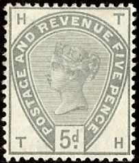 5d dull green SG.193 letters 'TH' 5d dull green SG.193 letters 'TH'