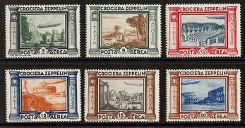 Italy 1933 Graf Zeppelin set U/M