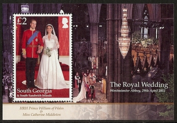 South Georgia 2011 Royal Wedding mini sheet South Georgia 2011 Royal Wedding mini sheet