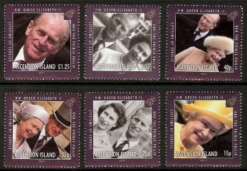 Ascension 2011 Lifetime of Service Queen Elizabeth II & Prince Philip set 6 values Ascension 2011 Lifetime of Service Queen Elizabeth II & Prince Philip set 6 values