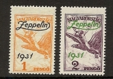Hungary SG529/30 Zeppelin overprint