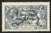 KGV 10/-  dull grey blue SG. 21 (strokes over 'ten' variety)