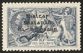 KGV 10/- dull grey blue SG.21  (broken 'S' variety)