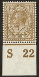 King George V    1/- control S22