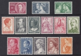 1957 Greece. SG.764/77 Royal Family (NEW COLOURS) set 14 U/M