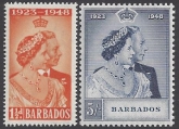 Barbados - 1948 Royal Silver Wedding SG.265/6 U/M (MNH)