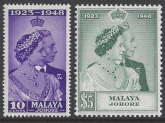 Malaya Johore - 1948 Royal Silver Wedding SG.131/2   U/M (MNH)
