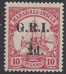 Marshall Islands - Australian Occupation  - SG.63  10pf overprinted GRI 1d on 2d  mounted mint