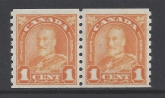 1930 Canada SG.304 1c orange imperf x perf 8½  horizontal pair u/m (MNH)