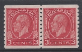1933 Canada SG.328  3c scarlet imperf x perf 8½ horizontal pair m/m