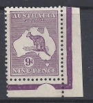 1932 Australia - SG.133  9d violet (die IIB) (corner marginal) mounted mint.