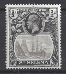 1922 St. Helena - SG.97e  ½d grey & black  variety 'damaged value tablet' mounted mint