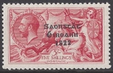 1928 KGV  SG.87 5/- rose red lightly mounted mint.