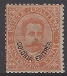 1893 Eritrea SG.5 King Umberto I - 20c orange of Italy overprinted 'Colonia Eritrea'. mounted mint.