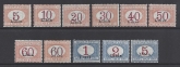 1915 Libya - SG.D17-27 Postage Dues. stamps of Italy overprinted 'Libia' set 11 values mounted mint.