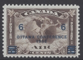 1932 Canada   SG.318  6c on 5c deep brown.  Ottawa Conference 1933 (SG.310 surcharged) u/m (MNH)
