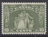 1934 Canada SG.333  10 cent olive green.  150th Anniversary of Arrival of United Empire Loyalists -  u/m (MNH)