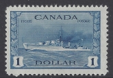 1942 Canada  SG.388   $1 blue.   (HMS Cossack) u/m (MNH)