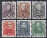 1931 Austria - SG.672-6  Austrian Writers & Youth Unemployment Fund set 6 values Mounted Mint