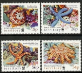 2001 British Indian Ocean Territory. SG.253-6 Endangered Species. Sea Stars set 4 values  u/m (MNH)