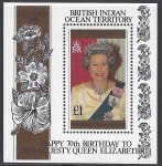 1996  British Indian Ocean Territory - MS.184  70th Birthday of Queen Elizabeth II - Mini Sheet.  u/m (MNH)