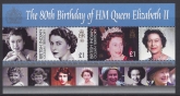 2006  British Indian Ocean Territory - MS.352  80th Birthday of Queen Elizabeth II. Mini Sheet.   u/m (MNH)