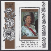1996 St Helena  MS720 70th Birthday of Queen Elizabeth II. mini sheet  U/M (MNH)