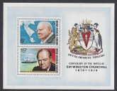 1974 British Antarctic. MS.63 Birth Centenary of Sir Winston Churchill. mini sheet U/M (MNH)