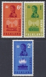 1962 Falkland Islands SG.208-10 50th Anniversary of Radio Communications. set 3 values U/M (MNH)