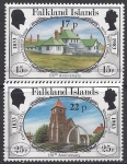 1984 Falkland Islands. SG.467-8  Nos.443 & 445 surcharged. set 2 values U/M (MNH)