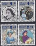1985 Falkland Islands. SG.505-8 Life & Times of Queen Elizabeth The Queen Mother. set 4 values U/M (MNH)