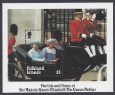 1985 Falkland Islands. MS.509 Life & Times of Queen Elizabeth The Queen Mother. mini sheet   U/M (MNH)