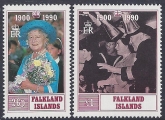 1990 Falkland Islands.  SG.606-7 90th Birthday of Queen Elizabeth the Queen Mother. set 2 values U/M (MNH)