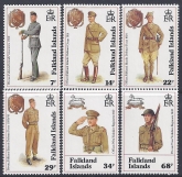 1992 Falkland Islands. SG.665-70  Centenary of Falkland Islands Defence Force.  set 6 values U/M  (MNH)