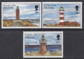 1997 Falkland Islands. SG.792-4  Lighthouses. set 3 values U/M (MNH)