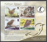 2009 Falkland Islands. MS.1148  Endangered Species Cobbs Wren. mini sheet. U/M (MNH)