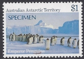 1982 Australian Antarctic Territories. SG.77a  $1 Emporer Penguins. (overprinted Specimen) U/M (MNH)