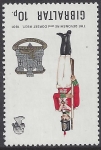 1971 Gibraltar. SG.293w 10p from Military Uniforms 'inverted watermark' variety.U/M (MNH)