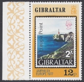 1977 Gibraltar. SG.391w 12p Amphilex Europe 1977 'upright watermark' variety. U/M (MNH)