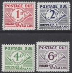 1961 Rhodesia & Nyasaland. SG. D1-4 Postage dues set 4 values U/M (MNH)