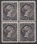 1868 Canada. SG.53 ½c black.  block of 4 (top2 m/m bottom 2 u/m).