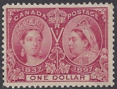 1897 Canada  SG.136  Jubilee issue.  $1 Lake u/m (MNH)