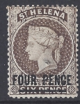 1894 St Helena SG.43c 4d sepia (words 17mm). perf 14 M/M