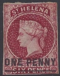 1864 St Helena SG.4 1d lake type B mounted mint.