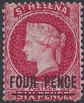 1864 St Helena SG.13 4d carmine Type A (words 17mm long) mounted mint.