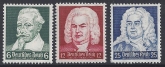 1935 Germany  SG.570-2 Musician Anniversaries. set 3 values U/M (MNH)