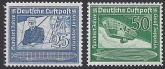 1938 Germany  SG.657-8 'AIR' Birth Centenary of Count Zeppelin. set 2 values U/M (MNH)