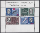 1969 New Zealand MS.910 Health mini sheets (2) Captain Cook U/M (MNH)