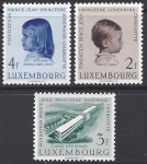 1957 Luxembourg  SG.623-5 Prince Jean & Princess Josephine-Charlotte 3 values U/M (MNH)