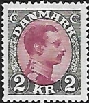 1926 Denmark. King Christian X  SG.169  2K claret & grey U/M (MNH)
